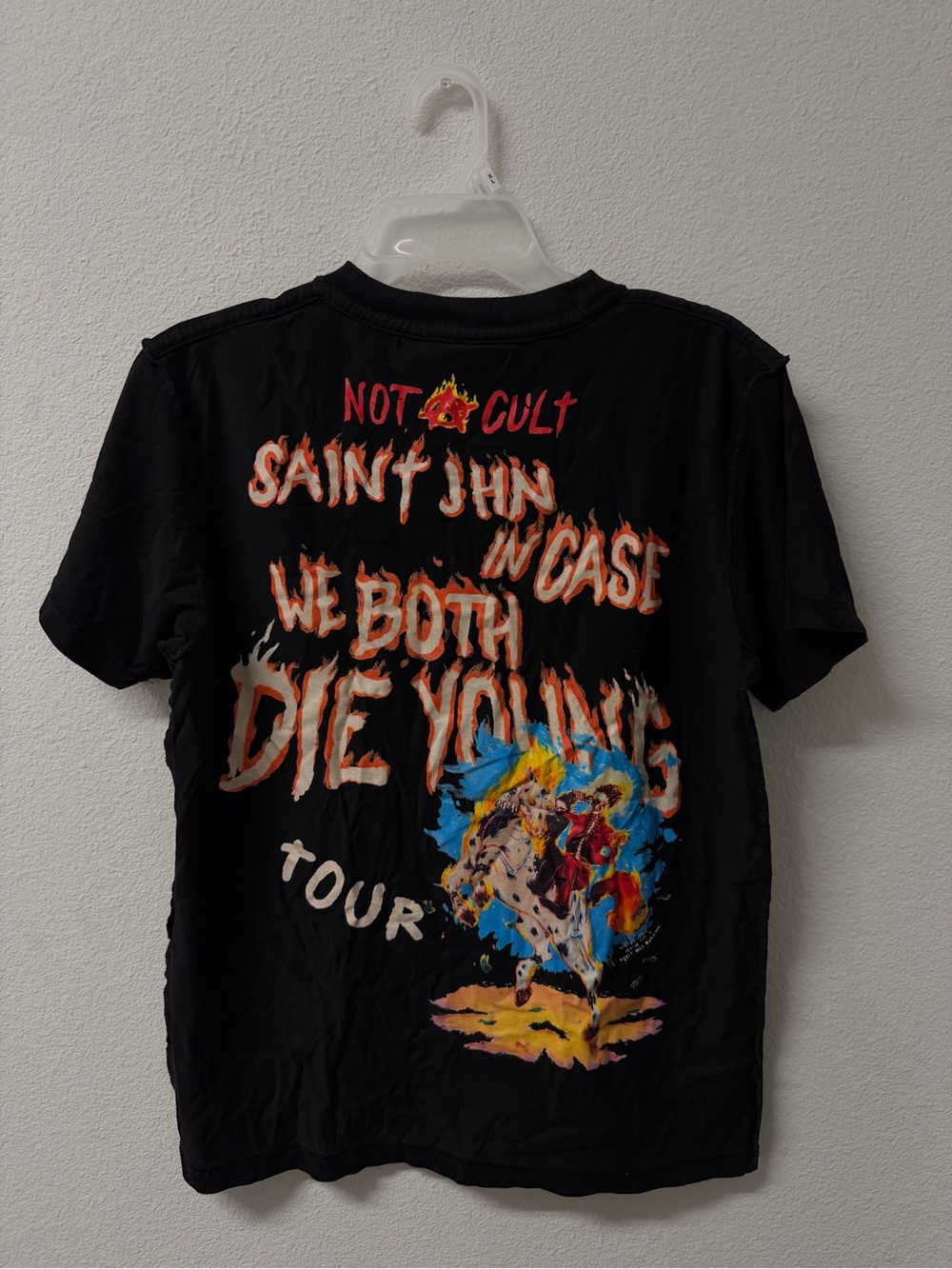 St. John Black Graphic 'We Both Die Young' Tour Tee